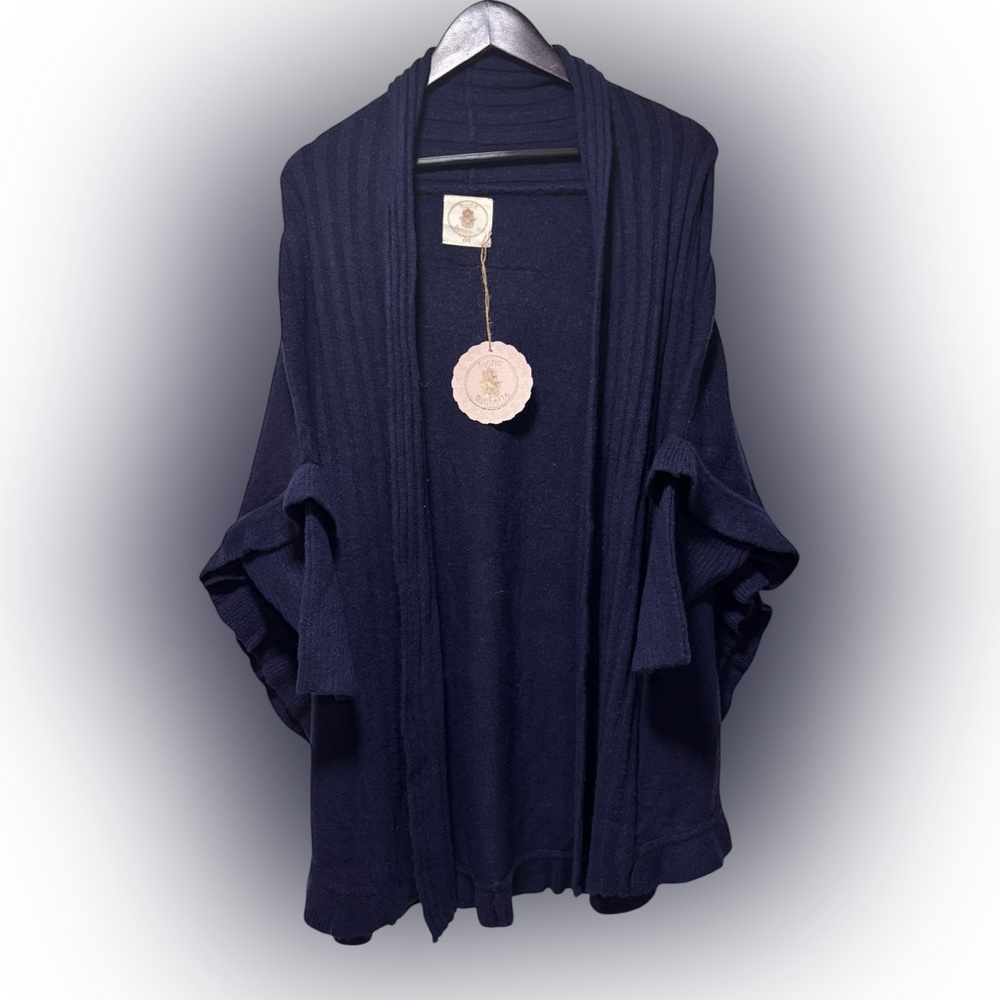 Muche & Muchette Anthropologie Mademoiselle Fuzzy Cardigan Navy One Size NWT